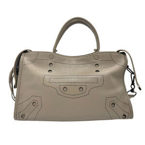 Balenciaga Handbag Shoulder Bag Blackout Leather Greige